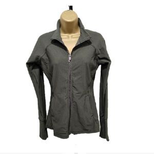 X By Gottex Jacket Womens Medium Olive Green Tennis Running Reflective Full Zip